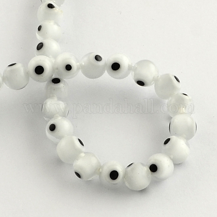 Perles rondes vernissées de mauvais œil manuelles LAMP-R114-6mm-11-1