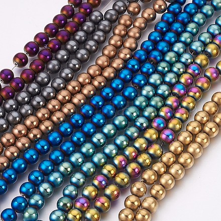 Chapelets de perles en hématite synthétique sans magnétiques G-F585-C-8mm-1