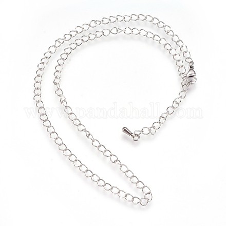 304 Stainless Steel Cable Chain Necklaces NJEW-P225-02P-1