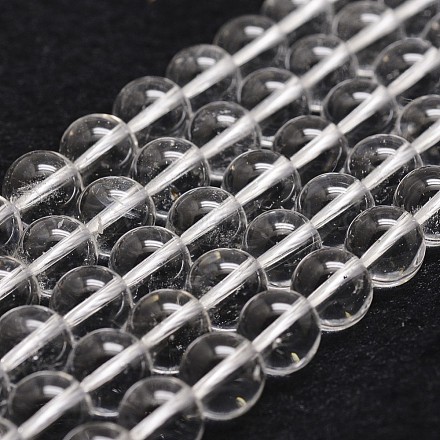 Chapelets de perles en cristal de quartz naturel G-G735-21-6mm-A-1