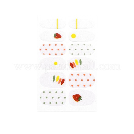 Adesivi per nail art a copertura totale con avocado e fragole e fiori MRMJ-T109-WSZ511-1