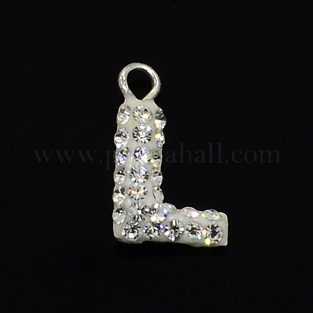 Glittering Polymer Clay with Austrian Crystal Charms Pendants SWARJ-M008-001-L-1
