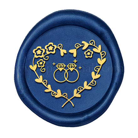 Superdant anillo patrón sello de cera cabeza de sello cabeza de latón extraíble 25 mm sello de sellado vintage para embalaje de adornos AJEW-WH0130-413-1