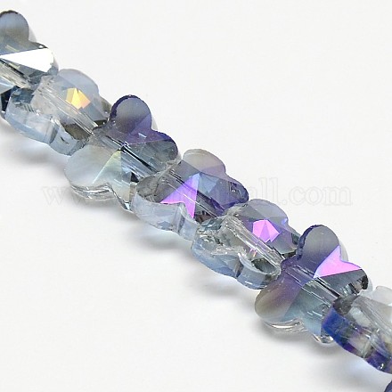 Electroplate Crystal Glass Butterfly Beads Strands EGLA-F041-B02-1