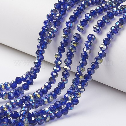Chapelets de perles en verre transparent électrolytique&nbsp;EGLA-A034-T4mm-S15-1