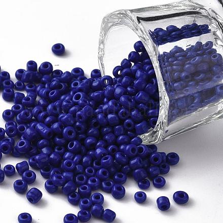 ガラスシードビーズ  不透明な色の種  DIYジュエリー作成用の小さなクラフトビーズ  ラウンド  ブルー  3mm  穴：1mm  約10000個/ポンド SEED-A010-3mm-48-1