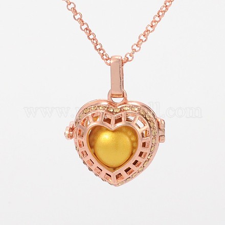 Rose Gold Plated Brass Necklaces NJEW-J041-05RG-1