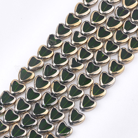 Chapelets de perles en verre électroplaqué X-EGLA-S188-09B-1