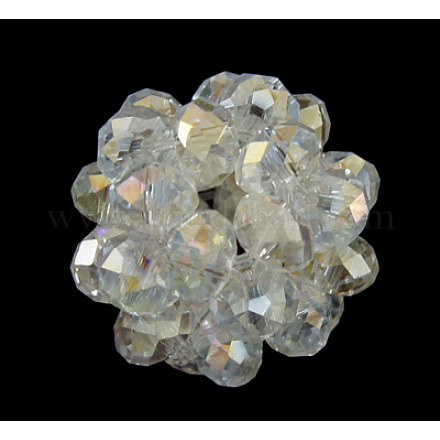 Faceted Round Glass Beads GLAA-D070-1
