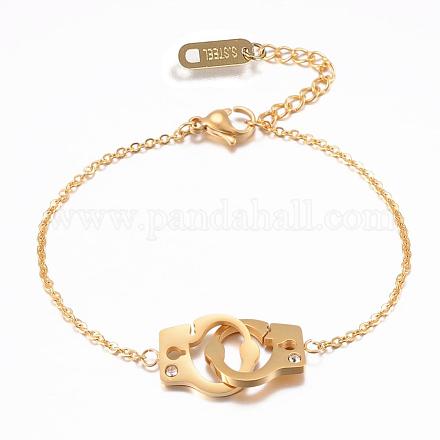 304 Stainless Steel Link Bracelets BJEW-H521-03G-1
