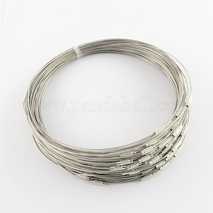 Stainless Steel Wire Necklace Cord DIY Jewelry Making X-TWIR-R003-23-1