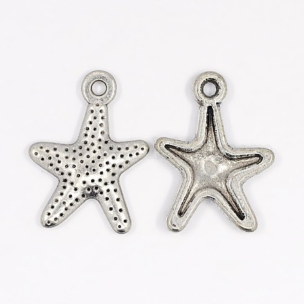 Tibetan Style Alloy Starfish/Sea Stars Charms LF0463Y-1