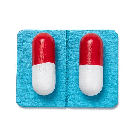 Holzcabochons in Tablettenform in Tablettenform WOOD-B003-01-1