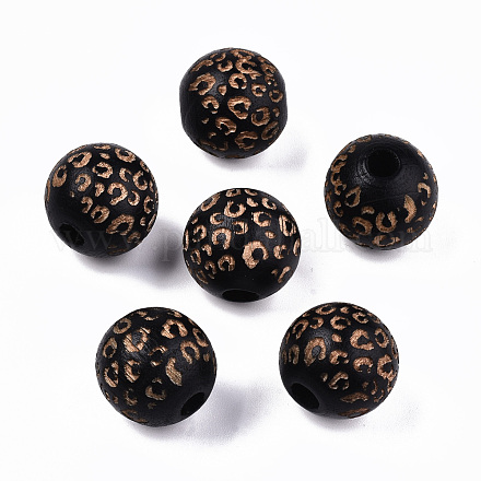 Perles de bois naturel peintes WOOD-T021-53B-01-1