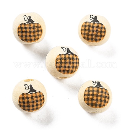 Хэллоуин напечатанный схима деревянные европейские бусины WOOD-G023-07E-1