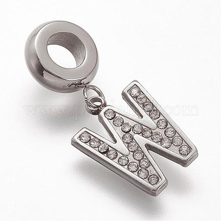 304 Stainless Steel European Dangle Charms STAS-F042-W-1