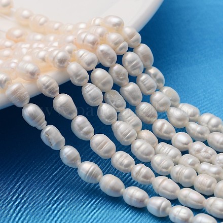 Grado de hebras de perlas de agua dulce cultivadas naturales PEAR-N012-04I-1