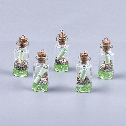 Decoraciones pendientes de cristal de la botella que desea GLAA-S181-02F-1