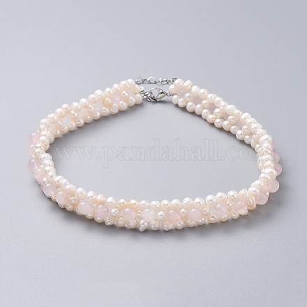 Collane di perle d'acqua dolce naturali NJEW-JN02509-01-1