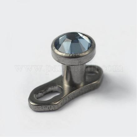 Flat Round G23 Titanium Steel Dermal Anchor AJEW-I033-08-1
