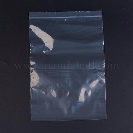 プラスチックジップロックバッグ  再封可能な包装袋  トップシール  セルフシールバッグ  長方形  ホワイト  36x24cm  片側の厚さ：3.1ミル（0.08mm）  100個/袋 OPP-G001-I-24x36cm-1