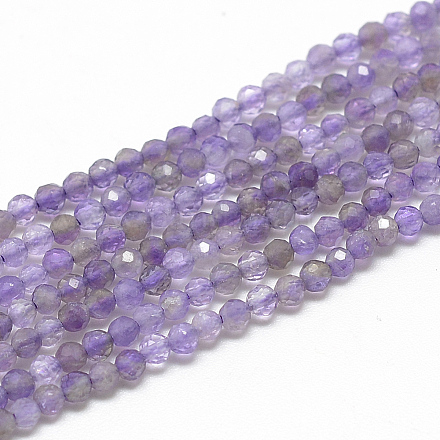 Chapelets de perles en améthyste naturelle G-S264-20-2mm-1