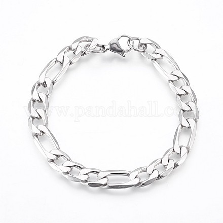 Bracelets de chaîne figaro en 304 acier inoxydable BJEW-P236-20P-1