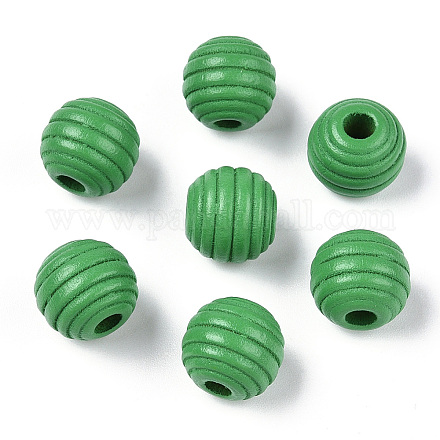 Painted Natural Wood Beehive Beads WOOD-Q040-019B-A05-1