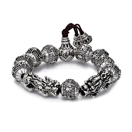 Bracelets extensibles en perles d'alliage BJEW-BB42881-B-1