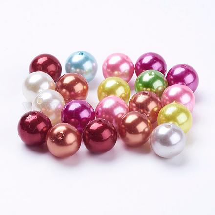 Perles perles acryliques mixtes perles rondes X-PACR-18D-M-1