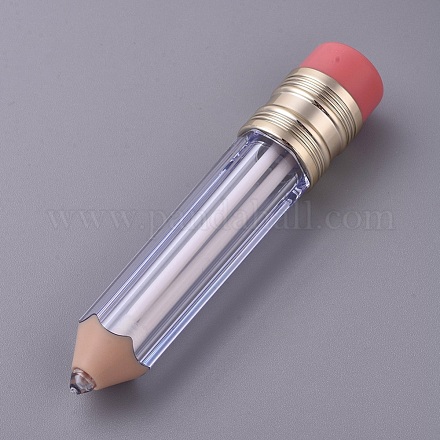 DIYリップグレーズボトル  リップグレーズチューブ  蓋付きの空き瓶  鉛筆  透明  9x1.8cm MRMJ-WH0059-08-1