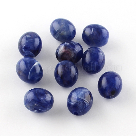 Perles acryliques ovales d'imitation pierre précieuse OACR-R038-14-1