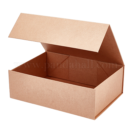 紙折り箱  ギフトラッピングボックス  ジュエリーキャンディウェディングパーティー用  長方形  モカシン  8x11x3-5/8インチ（20.2x28x9.3cm） CON-WH0079-40B-01-1
