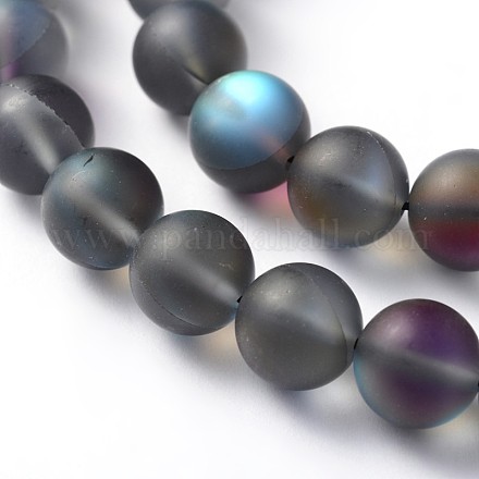 Dyed Synthetic Moonstone Round Beads Strands G-L376-12mm-A06-1