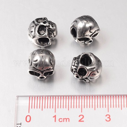 Halloween in acciaio inox 304 perle cranio europeo grande buco OPDL-E005-21AS-1
