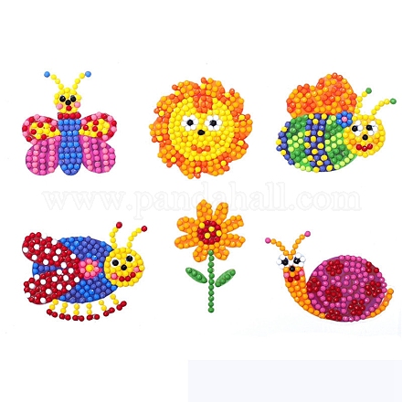DIY Animal & Sun & Sunflower Diamond Painting Sticker Kits DIAM-PW0001-193B-1