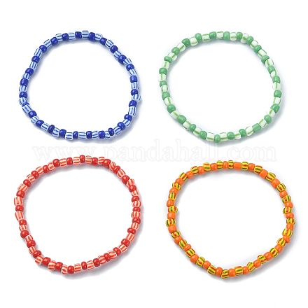 Bracelets extensibles en perles de verre BJEW-JB09510-1