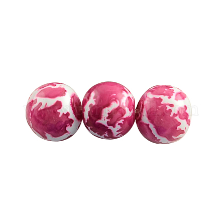 Baking Painted Round Glass Bead Strands DGLA-S084-10mm-60-1
