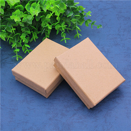 Cajas de joyería de cartón de papel kraft CBOX-WH0001-D04-1