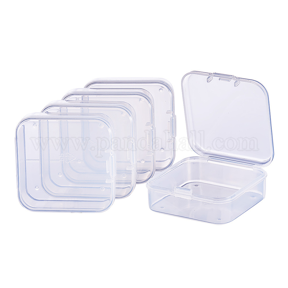Wholesale BENECREAT 18 pack Square Clear Plastic Bead Storage