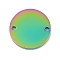 304 Stainless Steel Links Connectors, Manual Polishing, Flat Round, Rainbow Color, 10x1mm, Hole: 1mm