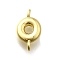 Brass Connector Charms, Lead Free & Cadmium Free, Long-Lasting Plated, Rack Plating, Real 18K Gold Plated, Letter O, 12x7x2.5mm, Hole: 1.2mm