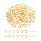 180Pcs 3 Styles 304 Stainless Steel Open Jump Rings, Oval, Real 18K Gold Plated, 4~6x3~5x0.5~1mm, Inner Diameter: 2.5~4.5x2~3mm, 60pcs/style