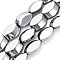 Electroplate Glass Beads Strands, Oval, Platinum Plated, 17x14x6~6.5mm, Hole: 0.9~1mm, about 36~37pcs/strand, 23.82~24.80 inch(60.5~63cm)