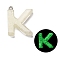Luminous Resin Pendants, Glow in the Dark, with Platinum Plated Loop, Letter, Letter K, 23.5x19x5mm, Hole: 1.8mm