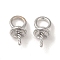 Brass Bead Cap Bails, Cadmium Free & Nickel Free & Lead Free, Platinum, 10.5x5mm, Hole: 3mm