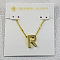 Brass Initial Pendant Necklaces for Women, Golden, Letter R, 15.75 inch(40cm)