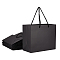 Kraft Paper Bags Gift Shopping Bags, with Nylon Cord Handle, Rectangle, Black, 22x10x18cm