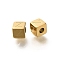 Ion Plating(IP) 304 Stainless Steel Beads, Cube with Letter, Real 14K Gold Plated, Letter Z, 5x5x5mm, Hole: 2mm