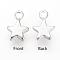 Brass Charms, Star, Nickel Free, Real Platinum Plated, Real Platinum Plated, 10x7x2mm, Hole: 1.4mm